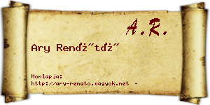 Ary Renátó névjegykártya